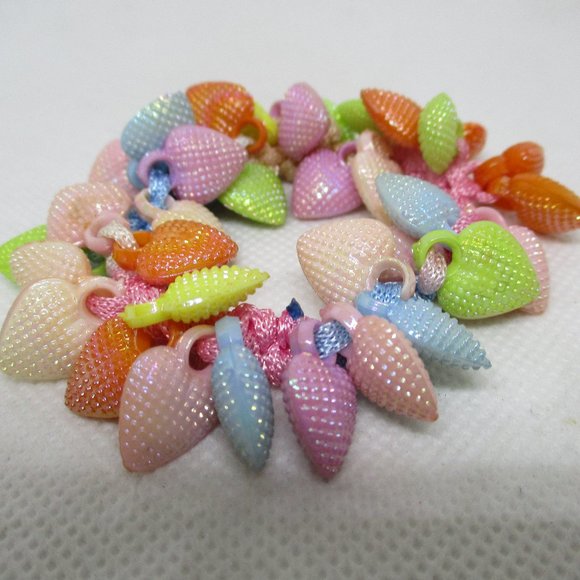 GIRLS And WOMENS BRACELET 40 Heart Charm Stretch Bracelet Textured Puffed Heart - Picture 9 of 11